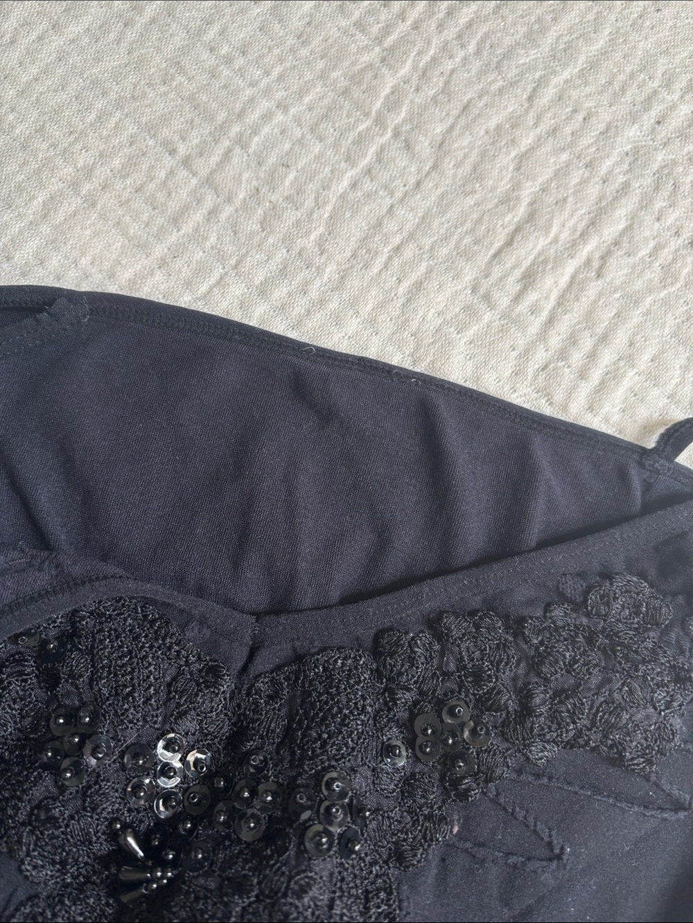 whimsigoth beaded black y2k lace trim cami - Picture 5 of 5